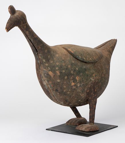 African Figure of a Guinea Fowl, Nigeria, 19th C.