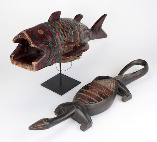 Two West African Carved Wood Animal Figures