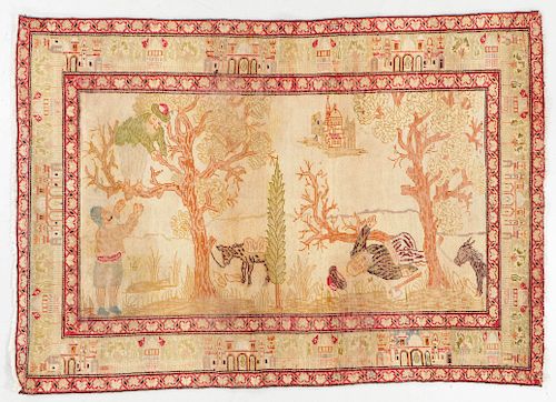Antique Kayseri Pictorial Rug of Nasreddin Hodja, Turkey: 4'2'' x 6'0''