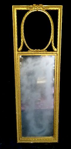 GILT FRAME MIRROR WITH MISSING TRUMEAU