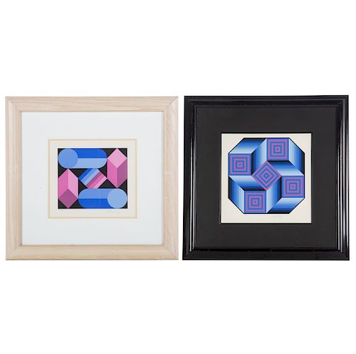 Victor Vasarely. Two Op-Art Color Serigraphs
