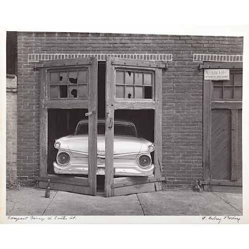 A. Aubrey Bodine. "Compact Garage W. Center St."