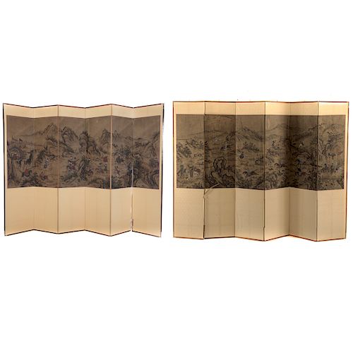 Two Chinese Folding Screens