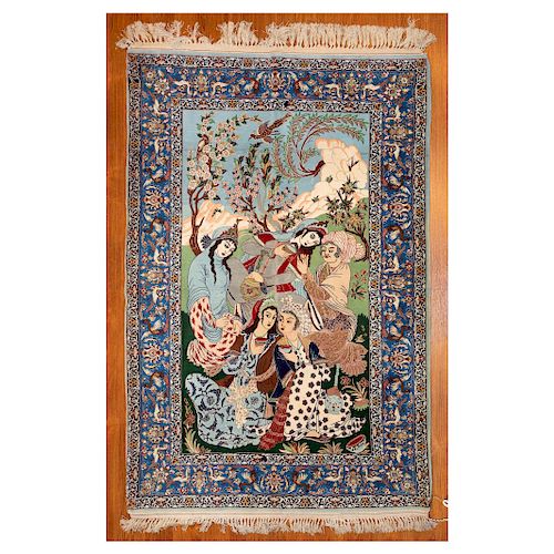 Fine Ispahan Pictorial Rug, Persia, 3.2 x 5.3