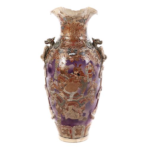 Japanese Satsuma Earthenware Palace Vase