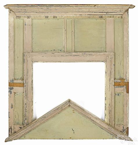 Federal painted pine mantel, early 19th c., with