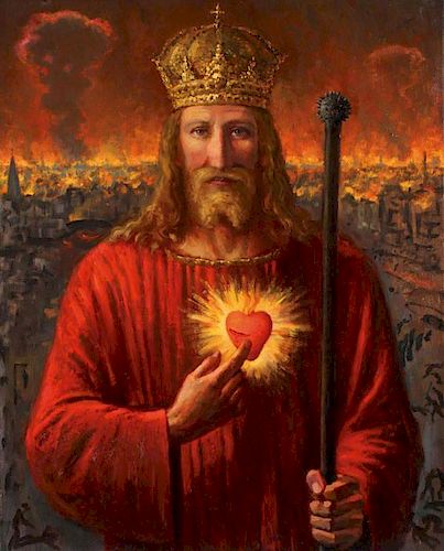 OIL PAINTING OF THE SACRED HEART