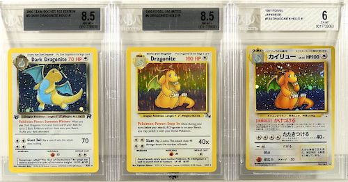 Pokemon Dragonite Dark Dragonite 1st Ed. BGS Cards
