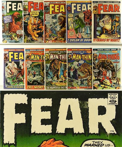10PC Marvel Comics Fear #1-#17 Partial Run Group