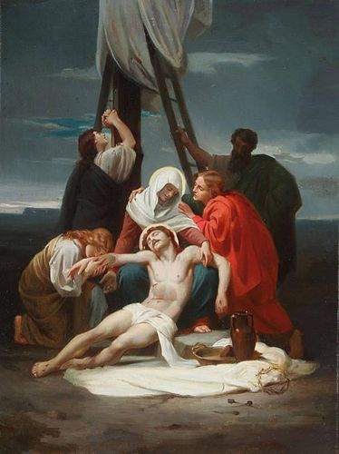REMOVAL FROM THE CROSS OIL PAINTING