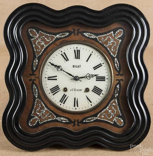 French ebonized bistro clock, late 19th c., the d