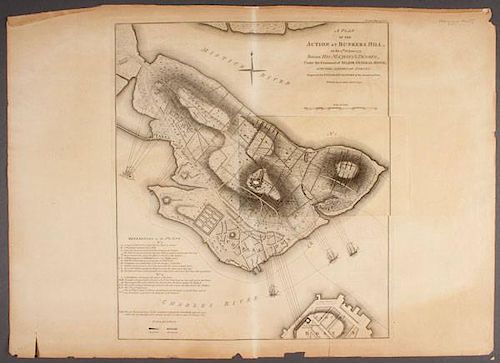 ENGRAVED MAP OF BUNKER HILL, LONDON, 1793