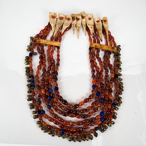 Tribal Bone and Carnelian Necklace
