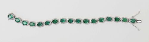 Orianne Fine Emerald and Diamond Tennis Bracelet