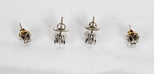 Two Pairs Diamond Earrings 3.6 DWT