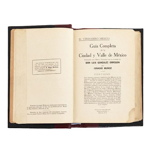 LOTE DE LIBRO GUÍA VALLE DE MÉXICO. Guía Completa de la Ciudad y Valle de México. México: Ediciones León Sánchez, 1927.