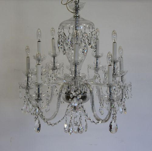 Attributed To Waterford, Cut Glass Chandelier.