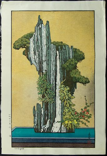 YOSHIDA, Toshi. (Japan, 1911-1995). 'Waterfall'.