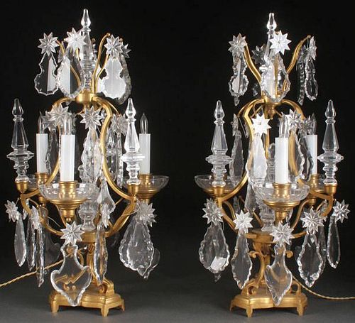 PAIR OF BACCARAT CANDLEABRA