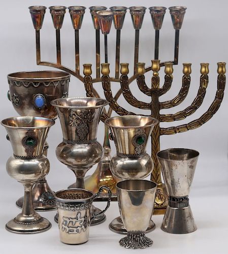 SILVER. Assorted Judaica Silver Hollow Ware.