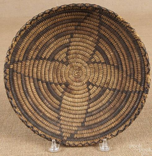Papago, Arizona basketry tray, mid 20th c., with