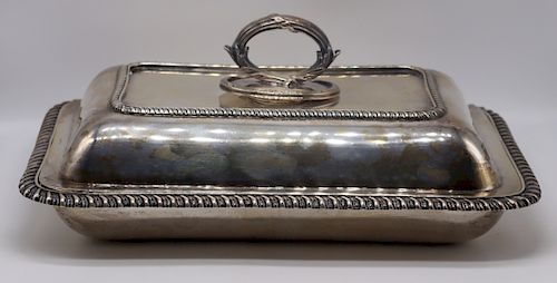 SILVER. Late 19th English Silver Covered Vegetable