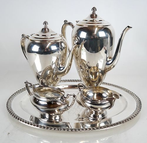 5-Piece Silver Plate Tea Set