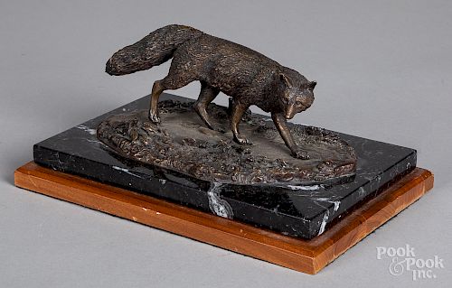 Paula Lincoln bronze fox for Vandermoore Designs