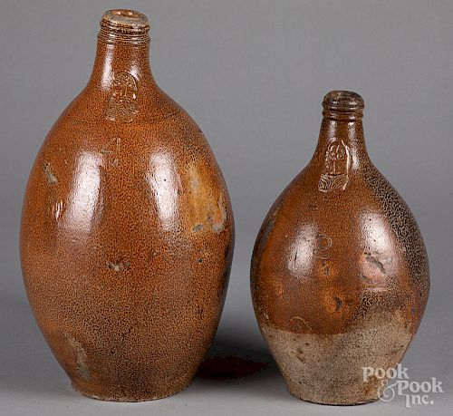 Two German stoneware bellarmine jugs