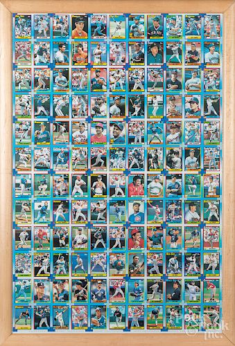 Framed sheet of 1990 Topps baseball cards