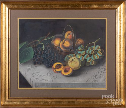 Pastel still life with fruit