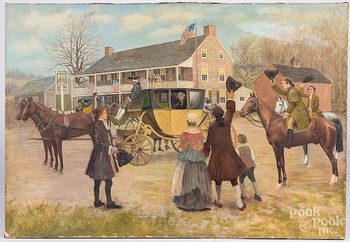 Winfield Lukens oil on canvas Washington's return