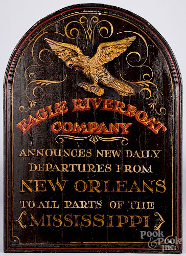 Painted trade sign for Eagle Riverboat Company