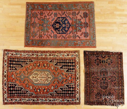 Three Hamadan carpets