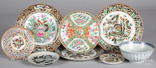 Eight pieces of Chinese export porcelain
