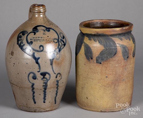 Philadelphia stoneware merchants jug, etc.