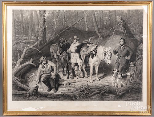 Hunting lithograph, after A.F. Tait