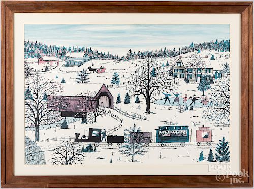 Hattie Brunner printed winter landscape