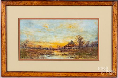 Dubois Hasbrouck two watercolor landscapes