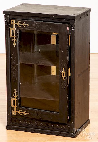 Victorian ebonized display cabinet