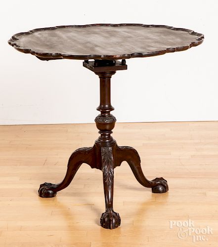 Chippendale style mahogany piecrust tea table