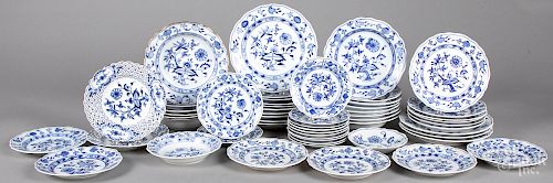 Group of Meissen blue onion porcelain