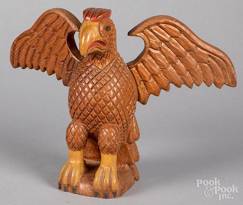 Carved spread winged eagle