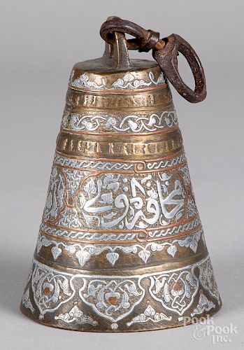 Persian brass and mixed metal bell