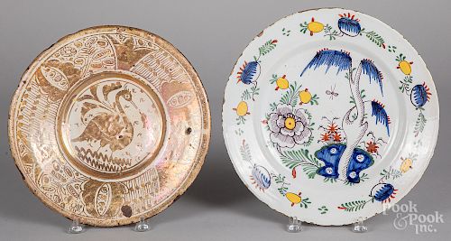 Delft polychrome charger and and another charger
