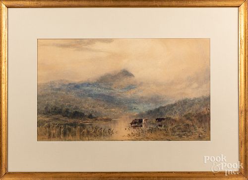 Samuel Triscott watercolor landscape, etc.