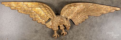 Gilt cast aluminum eagle plaque