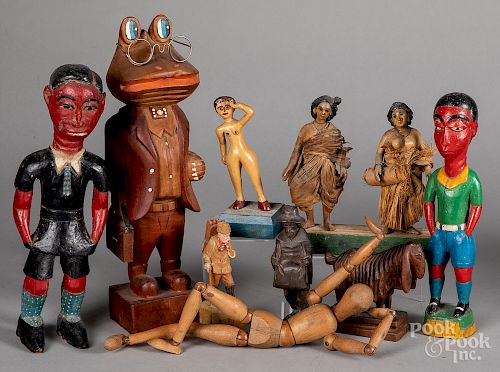 Group of carved and painted figures