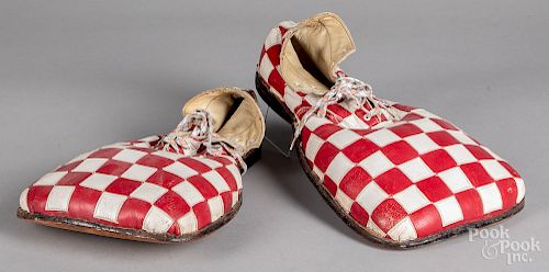 Pair of oversized clown shoes.
