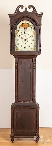 Pennsylvania stained poplar tall case clock
